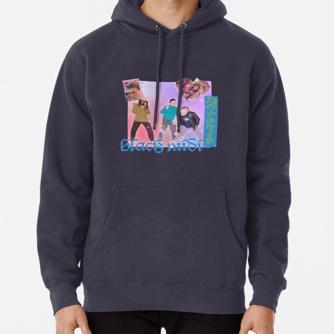Black Midi K-Pop Style Art Design Hoodie